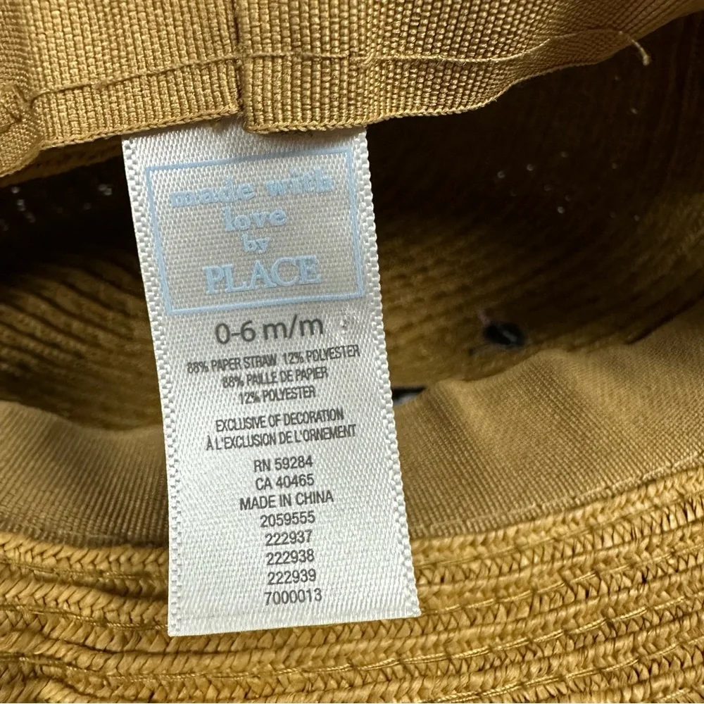CHILDREN'S PLACE Sweet Bear brimmed sun hat with ears - size 0-6 months